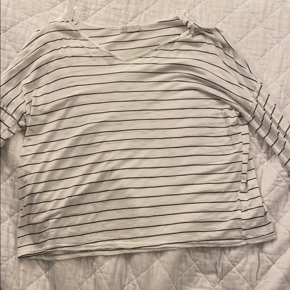 black & white lined sweater
